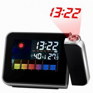 Digital LCD Projection Alarm Clock with Calendar Weather Forecast Station