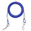 3M Steel Wire Tow Rope Leash Cable with Dual Heads Metal Hooks Lead Strap for Pet Cat Dog - Blue
