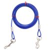 3M Steel Wire Tow Rope Leash Cable with Dual Heads Metal Hooks Lead Strap for Pet Cat Dog - Blue